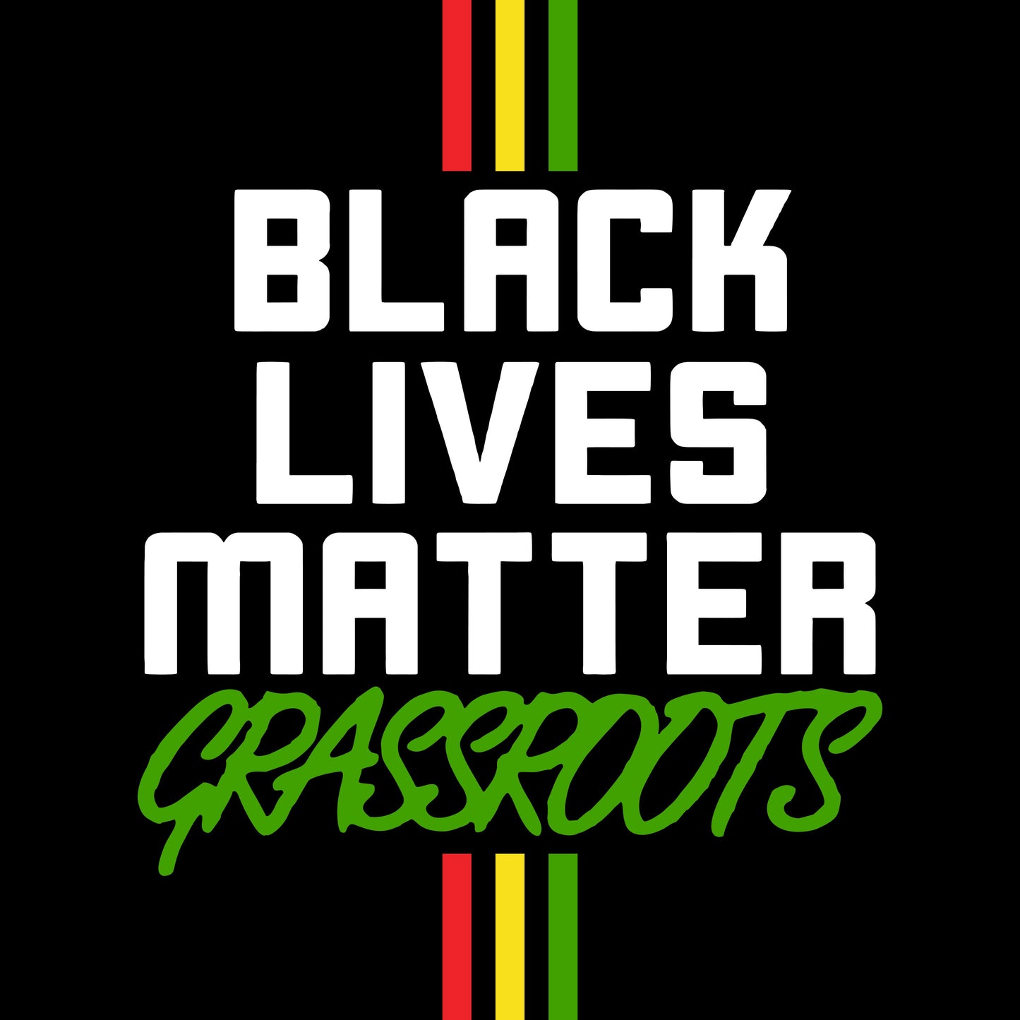 Black Lives Matter Grassroots T-Shirt - Bold Logo w Stripes
