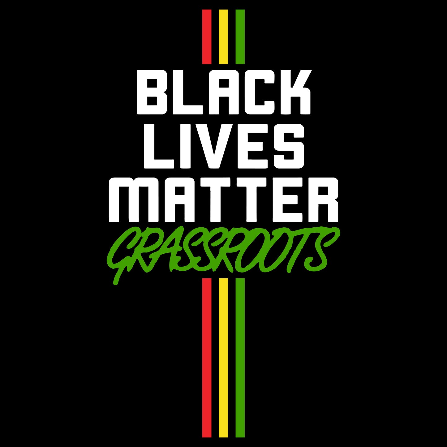 Black Lives Matter Grassroots T-Shirt - Bold Logo w Stripes