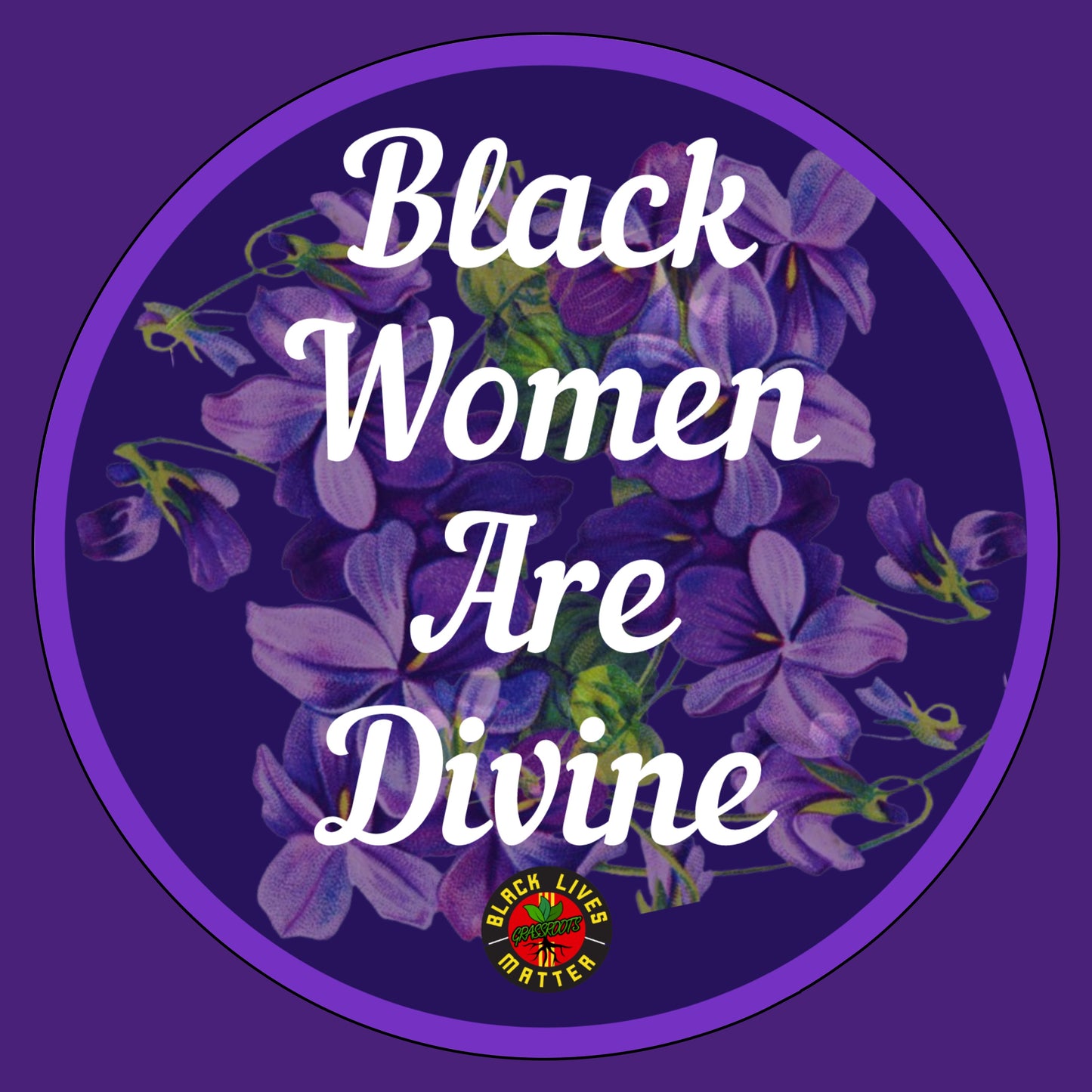 Black Women Are Divine T-Shirt - Exclusive Iridescent Bold Logo